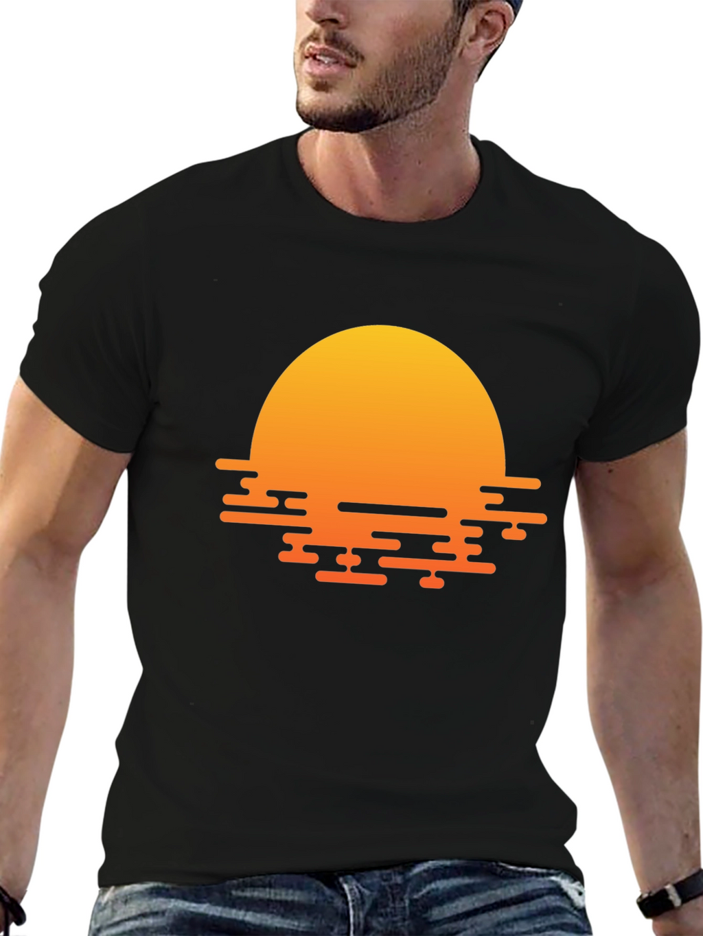 Sunset Graphic Black T-Shirt