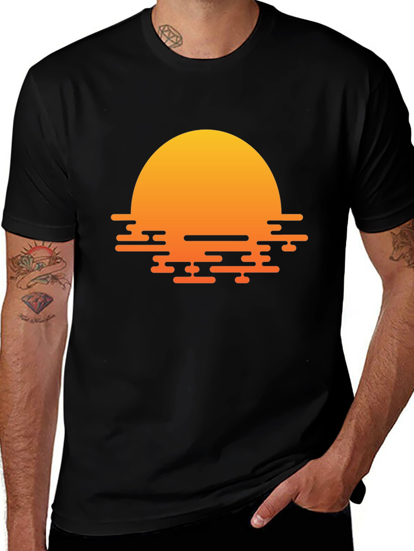 Sunset Graphic Black T-Shirt