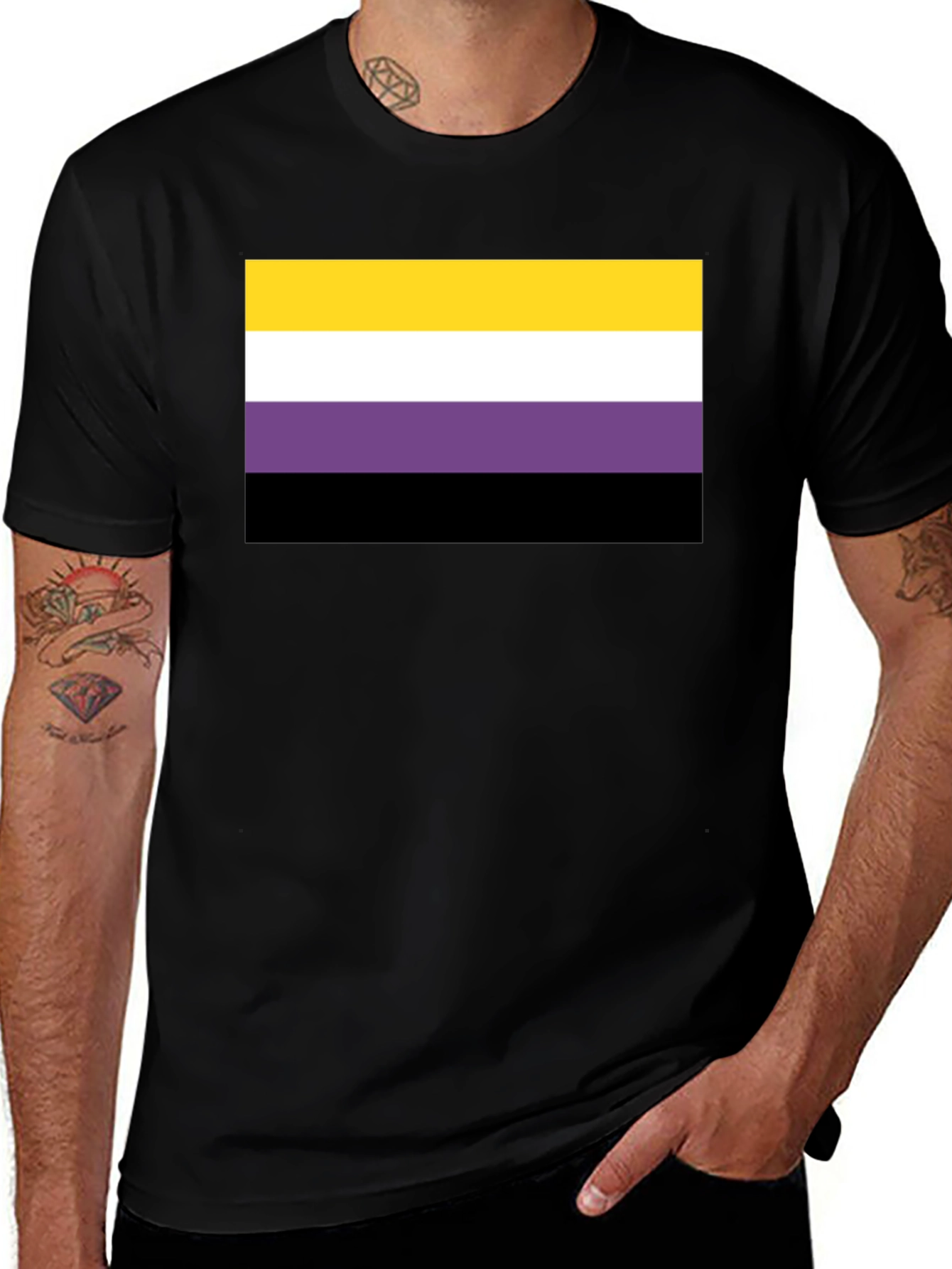 Nonbinary Pride Flag Graphic Tee - Unisex