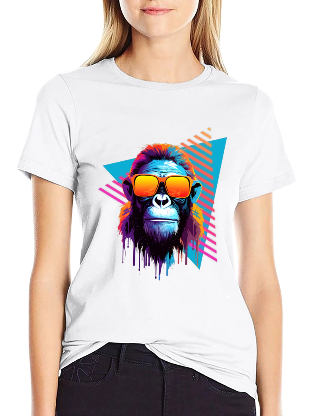 Retro Monkey Graphic Tee - Cool Ape in Sunglasses