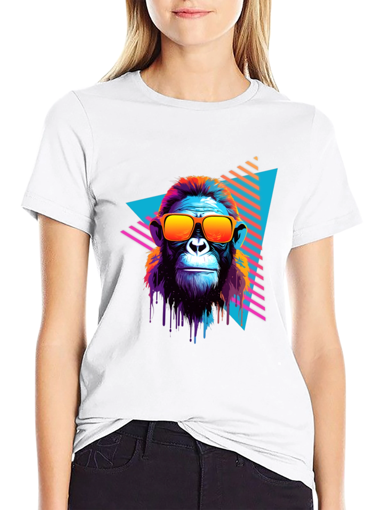 Retro Monkey Graphic Tee - Cool Ape in Sunglasses