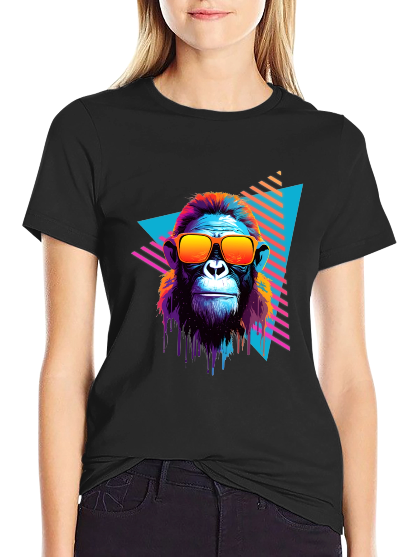 Retro Monkey Graphic Tee - Cool Ape in Sunglasses