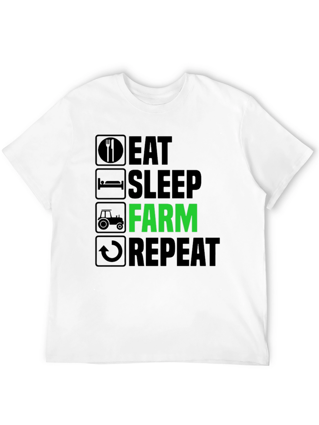 Eat Sleep Farm Repeat T-Shirt - Farmer Gift Tee