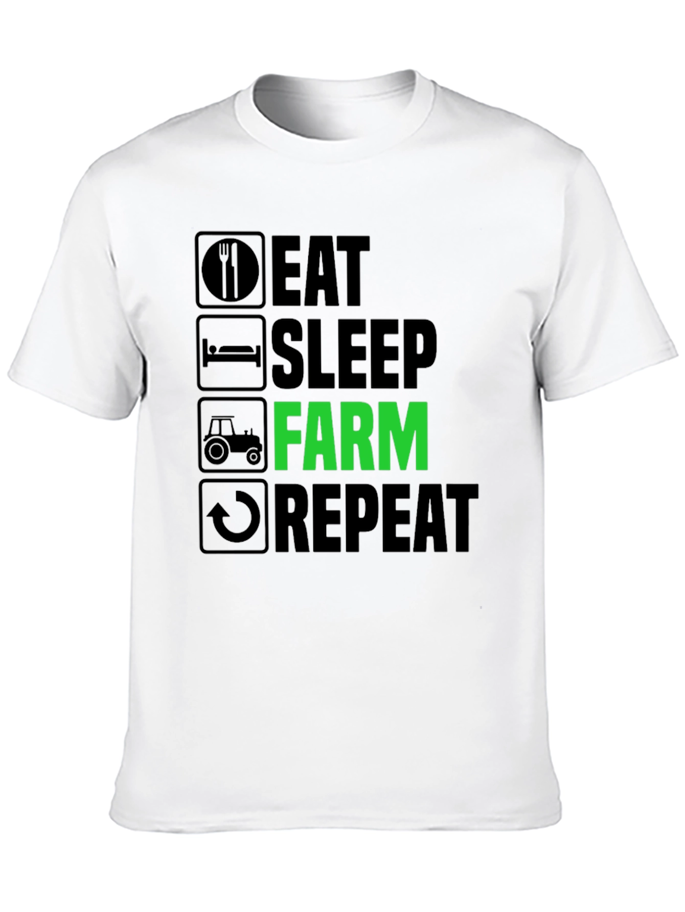 Eat Sleep Farm Repeat T-Shirt - Farmer Gift Tee