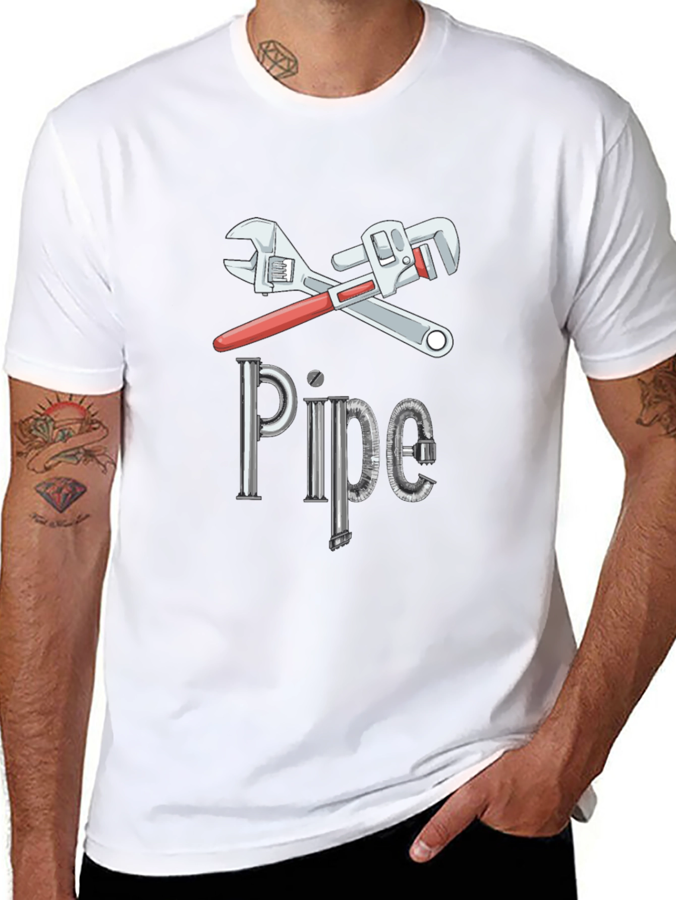 Pipe Wrench Graphic Tee - Plumber Humor T-Shirt