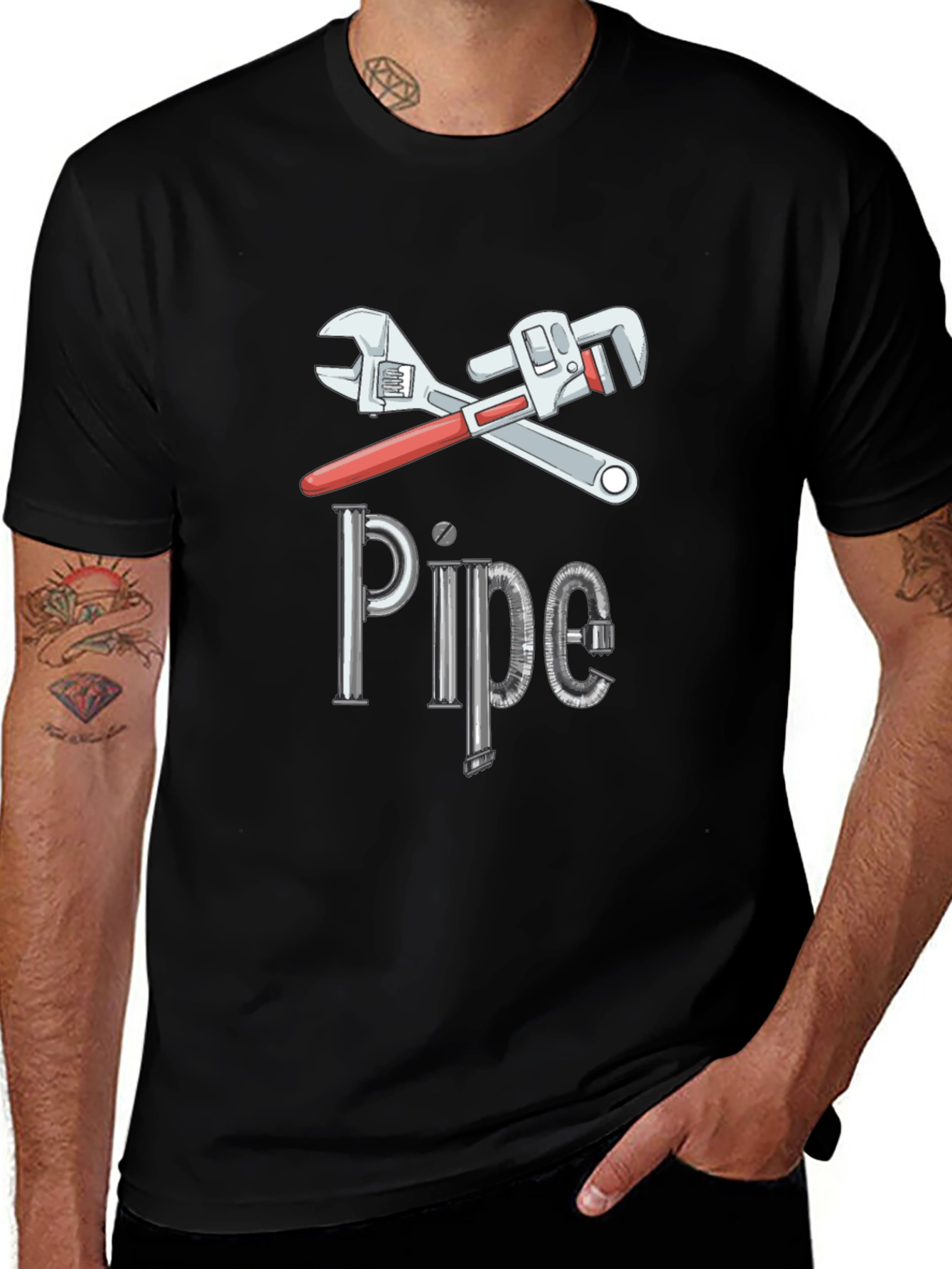 Pipe Wrench Graphic Tee - Plumber Humor T-Shirt