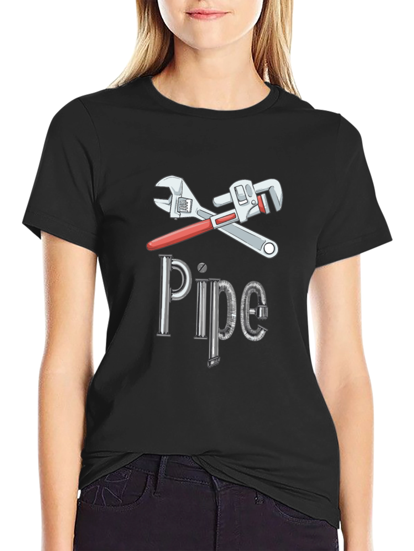 Pipe Wrench Graphic Tee - Plumber Humor T-Shirt