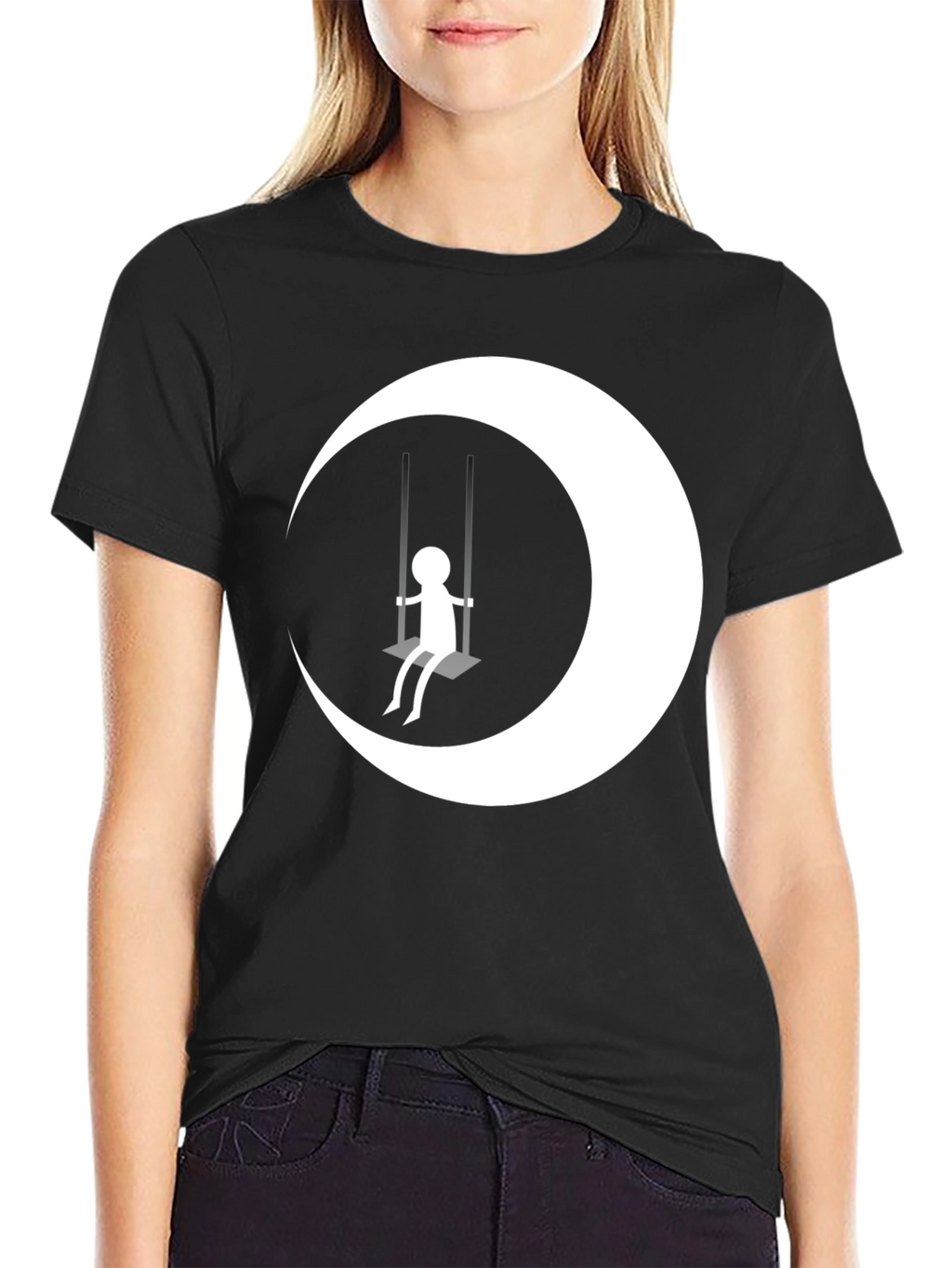 Moon Swing Graphic T-Shirt - Black