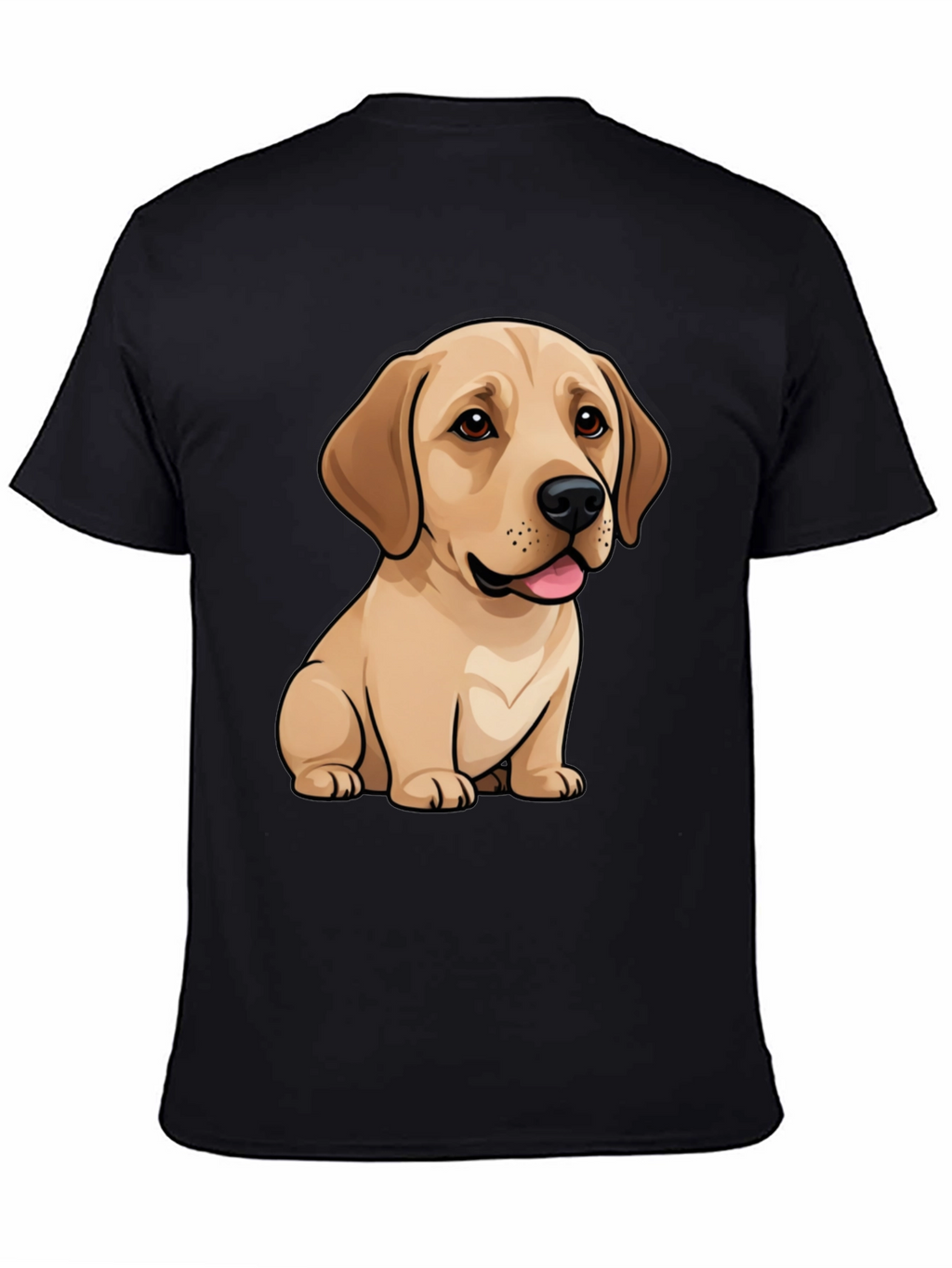 Cute Labrador Puppy Dog Graphic Black T-Shirt