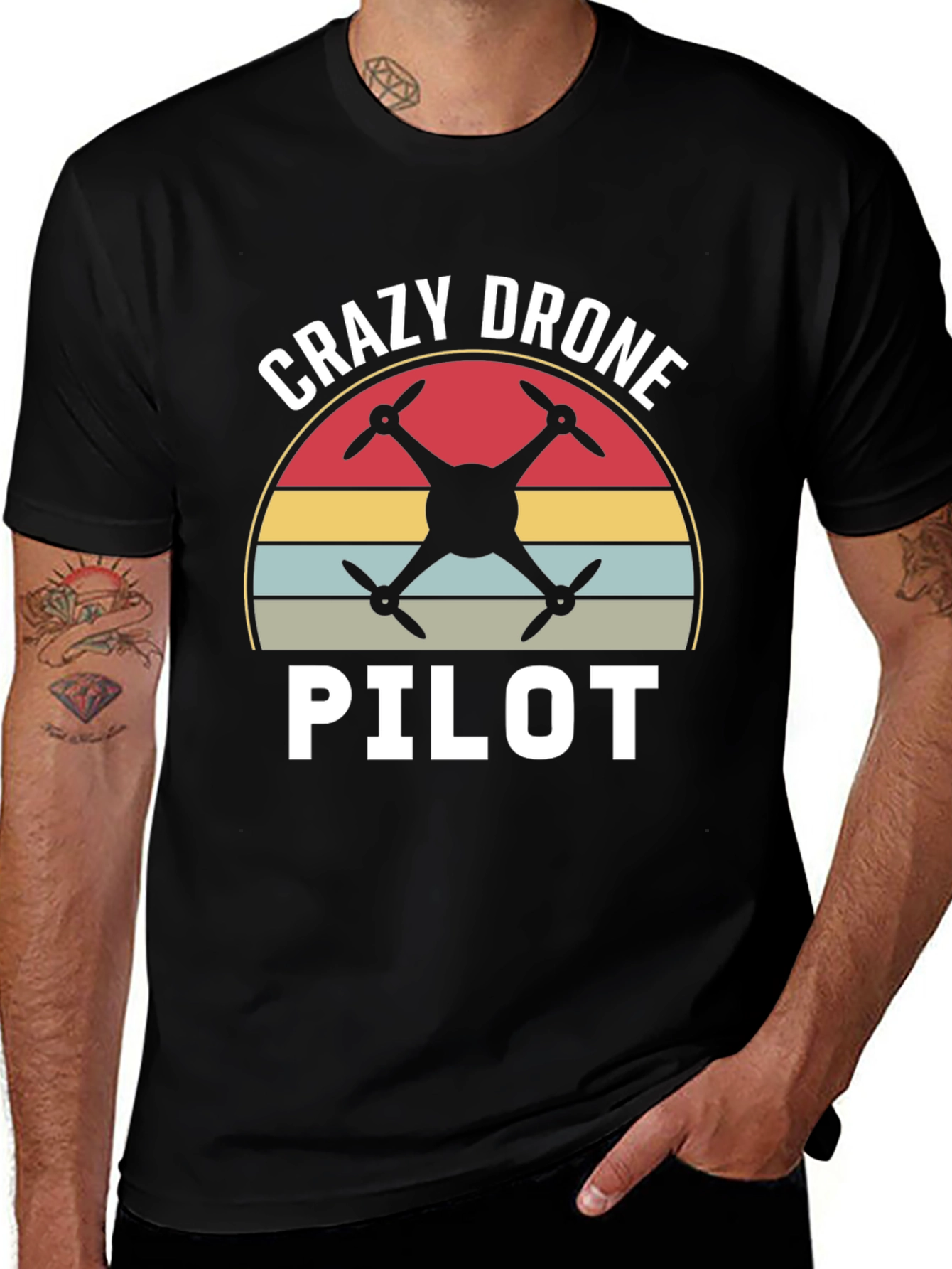 Crazy Drone Pilot Graphic T-Shirt