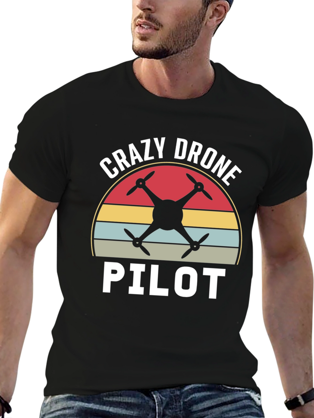Crazy Drone Pilot Graphic T-Shirt
