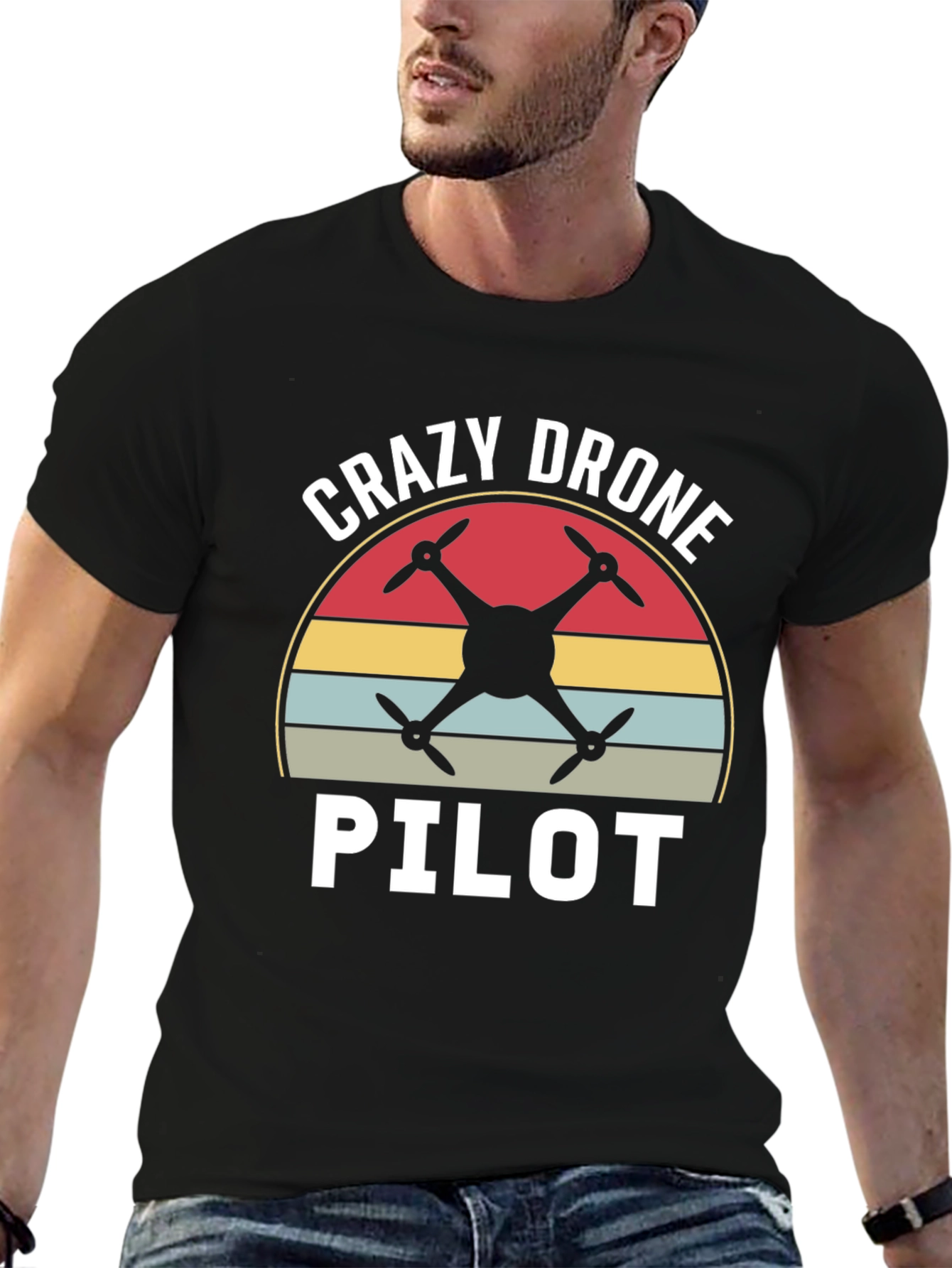 Crazy Drone Pilot Graphic T-Shirt