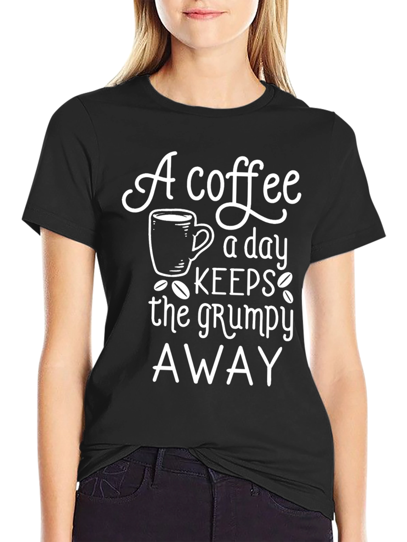 Coffee T-Shirt - A Coffee a Day Keeps the Grumpy Away