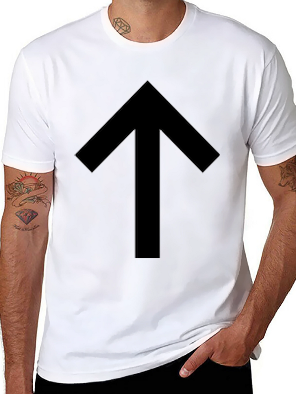 Simple Up Arrow Black Graphic Tee