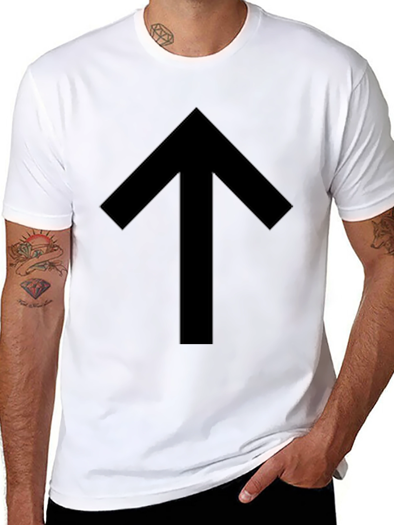 Simple Up Arrow Black Graphic Tee
