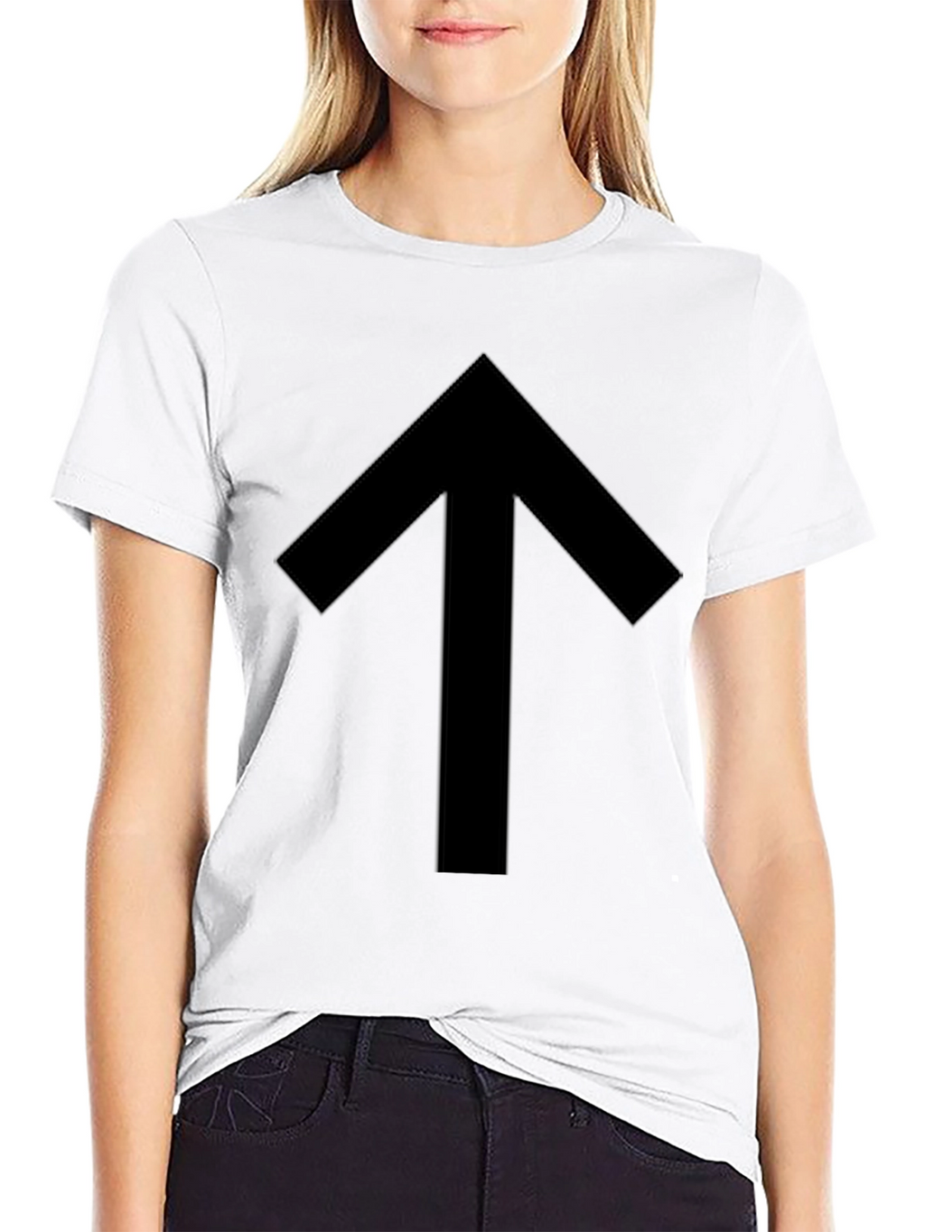 Simple Up Arrow Black Graphic Tee