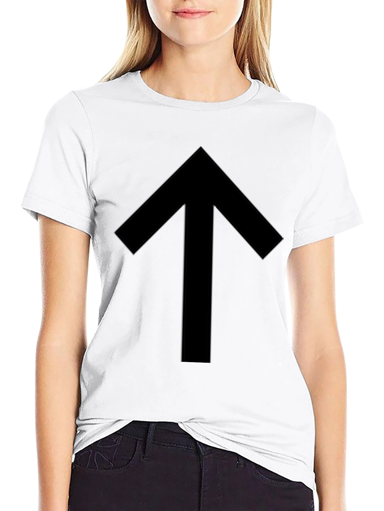 Simple Up Arrow Black Graphic Tee