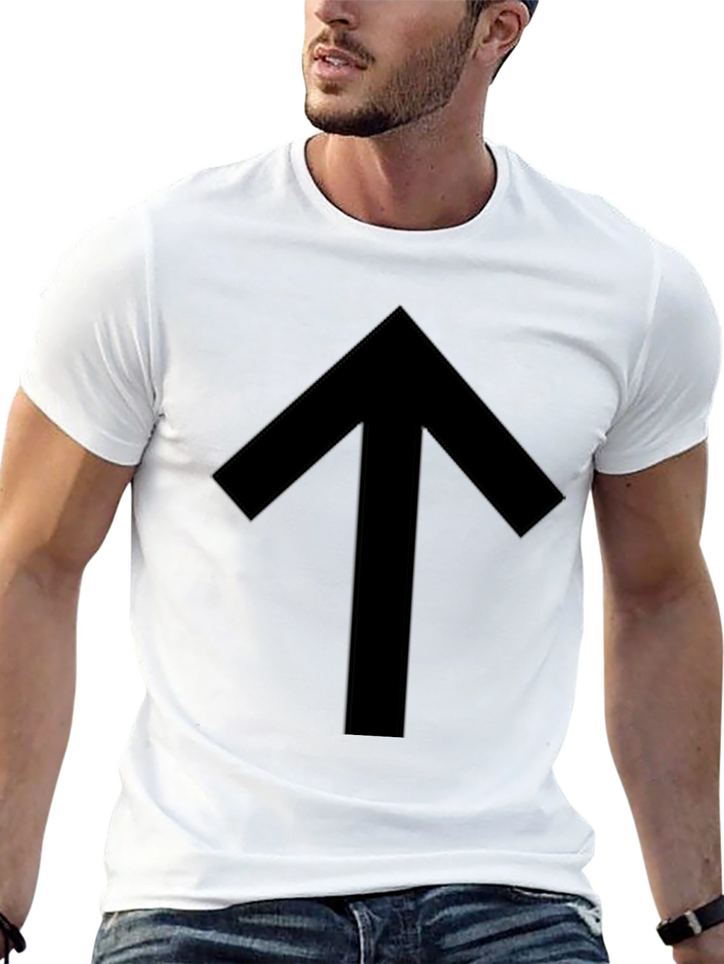 Simple Up Arrow Black Graphic Tee