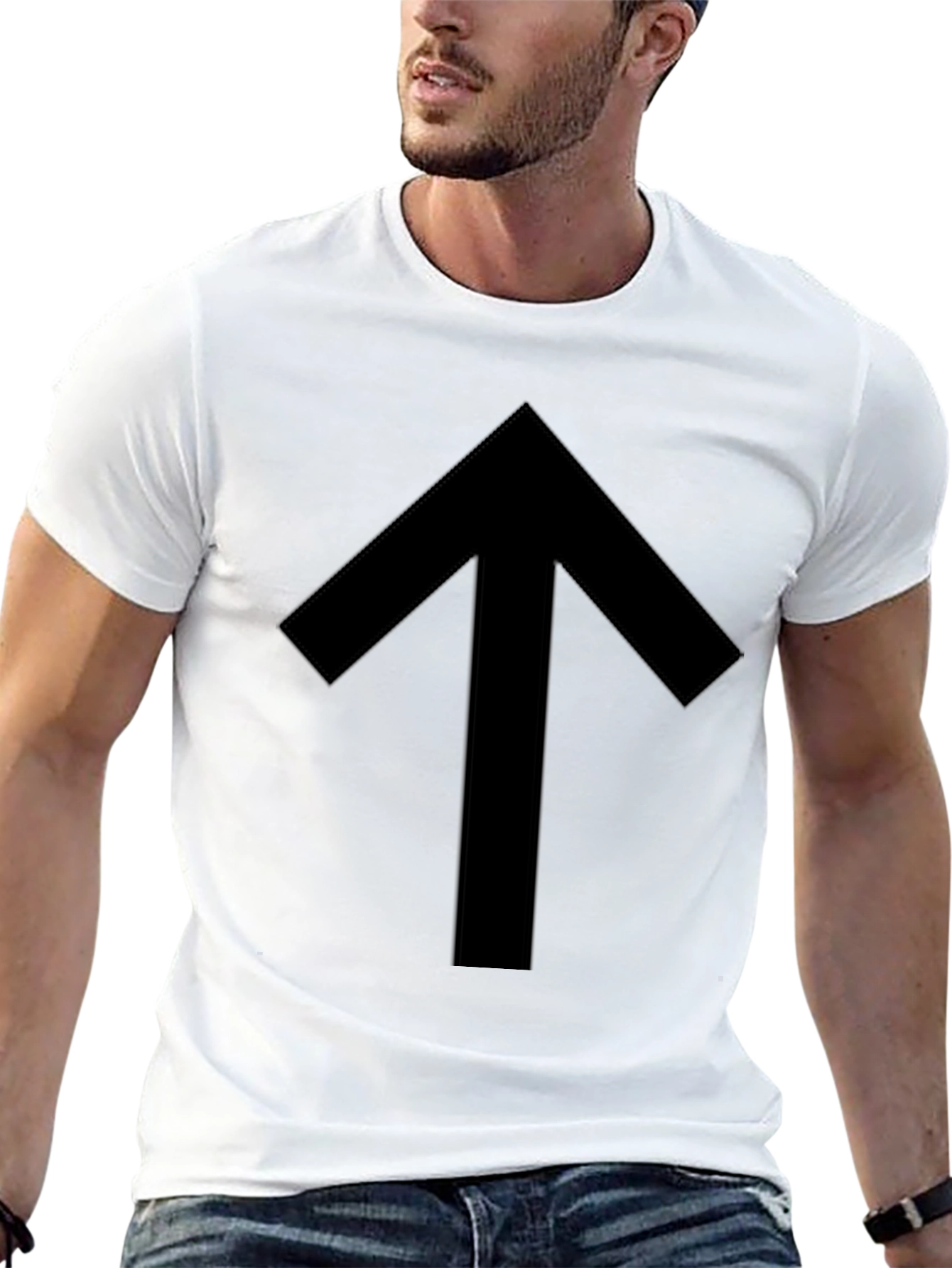 Simple Up Arrow Black Graphic Tee