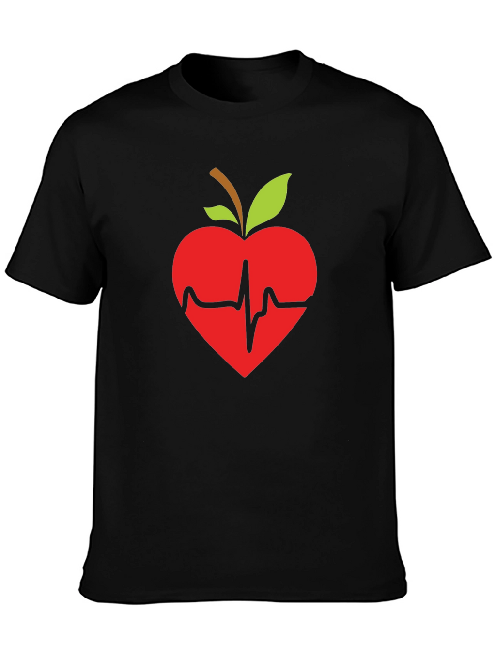 Apple Heartbeat Graphic Tee - Black T-Shirt