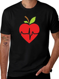 Apple Heartbeat Graphic Tee - Black T-Shirt