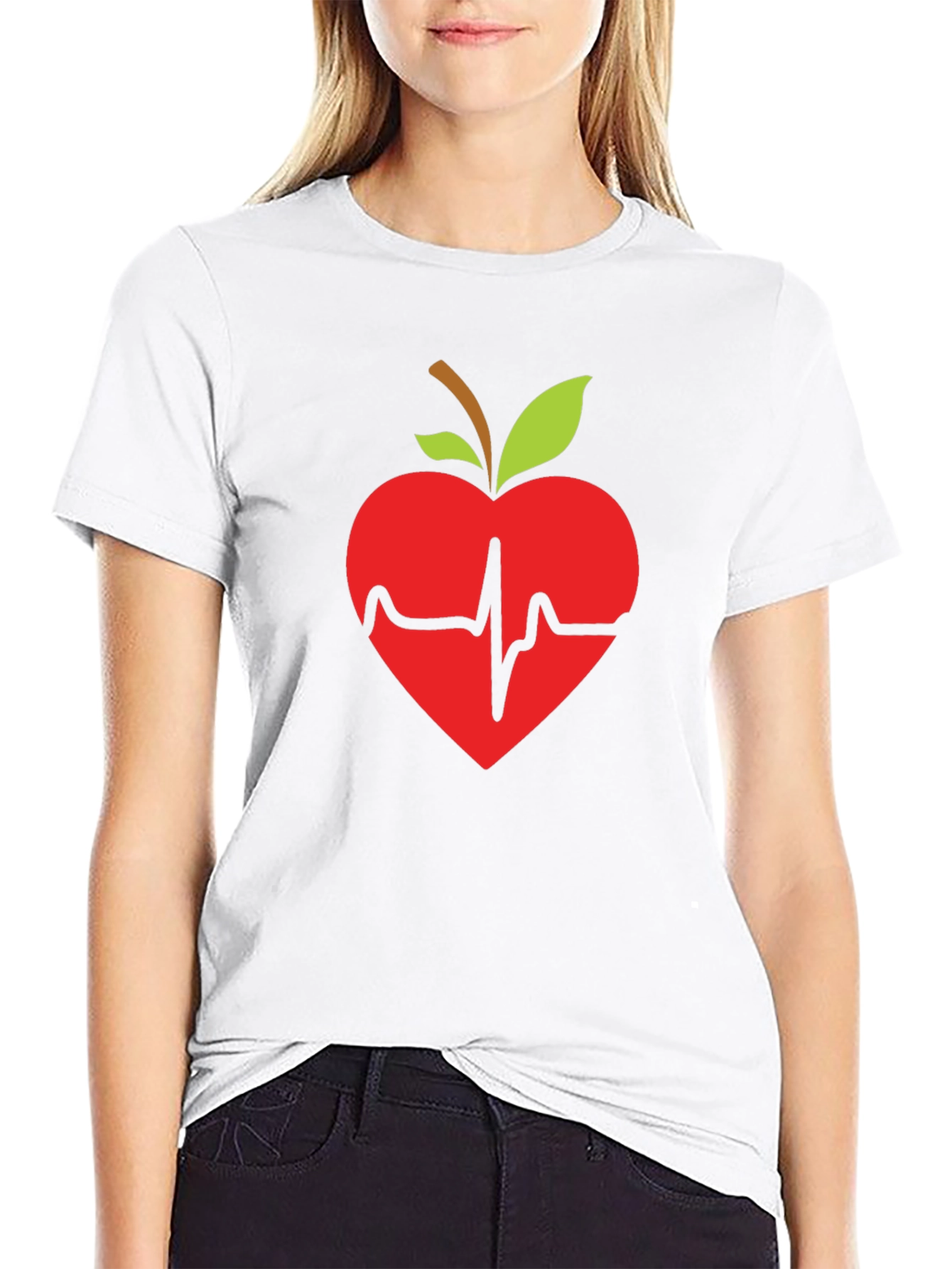 Apple Heartbeat Graphic Tee - Black T-Shirt