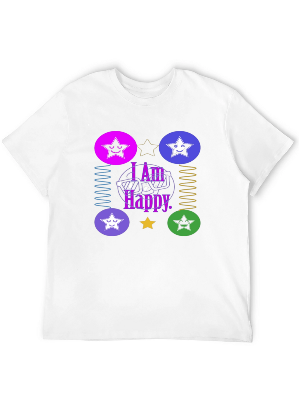 I Am Happy Graphic Tee - Trendy Star Design