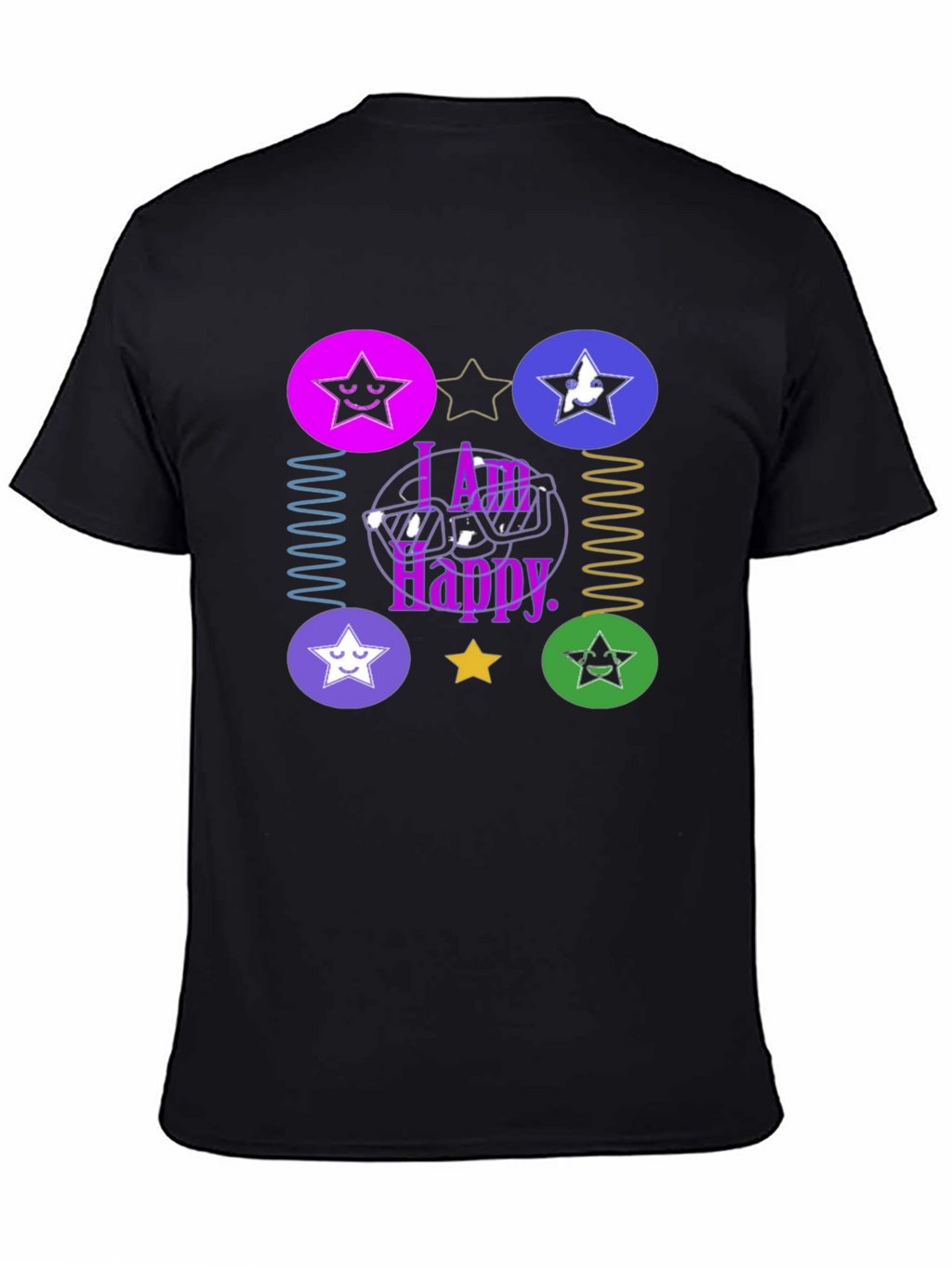 I Am Happy Graphic Tee - Trendy Star Design