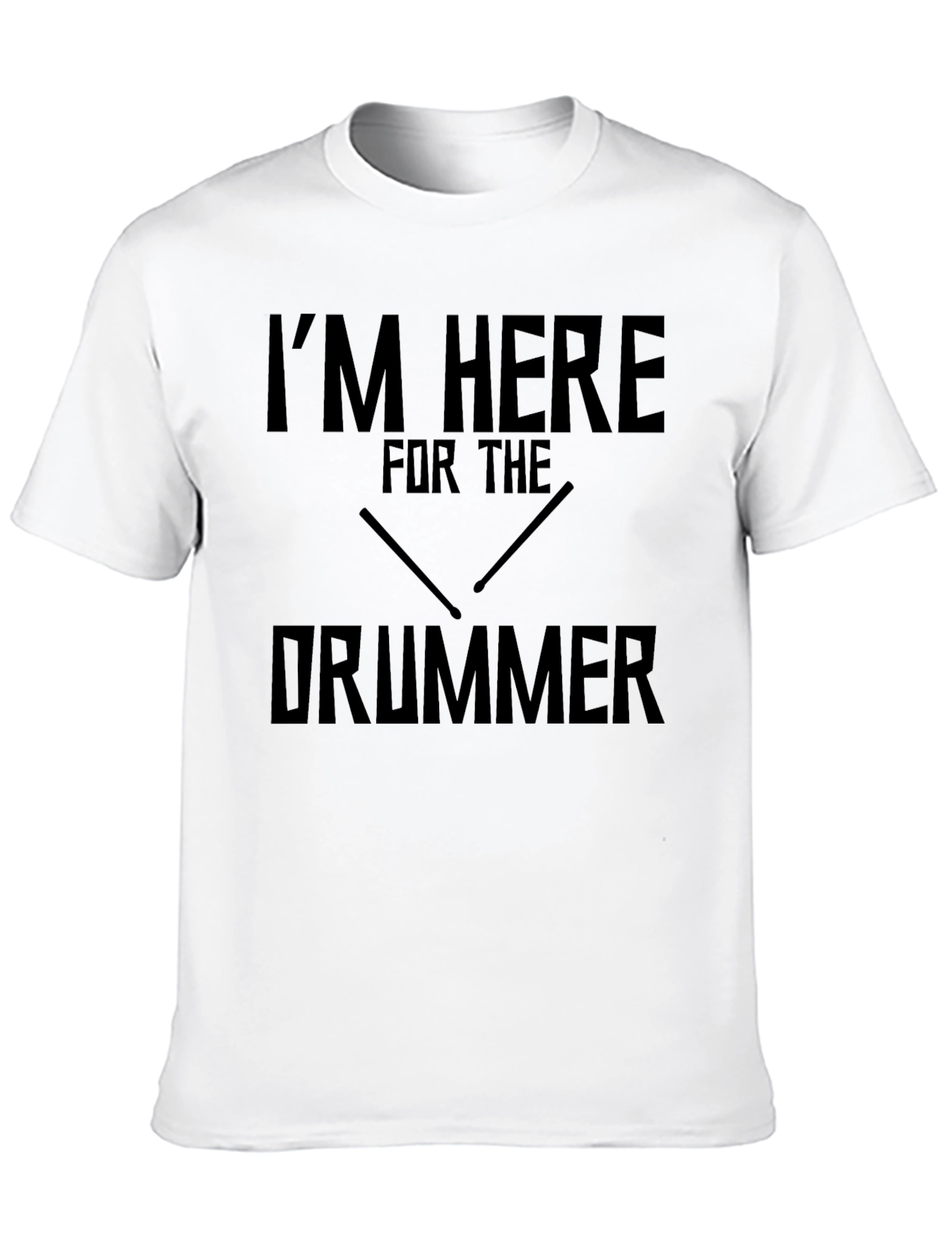 Im Here For The Drummer Black Graphic Tee