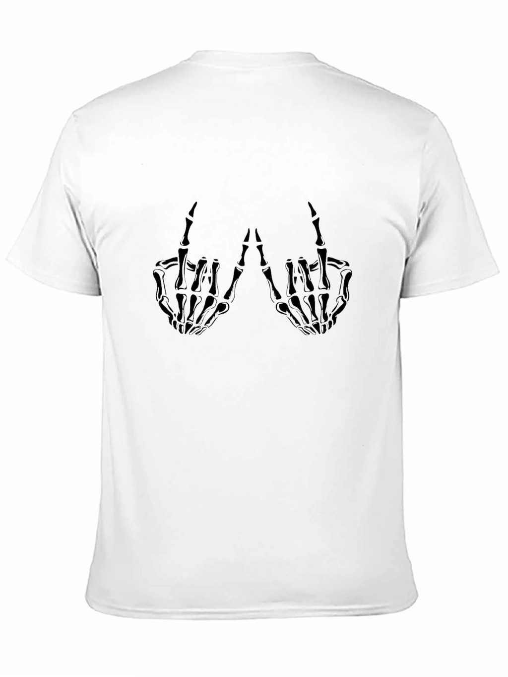 Skeleton Hand Graphic Tee - Black Cotton T-Shirt