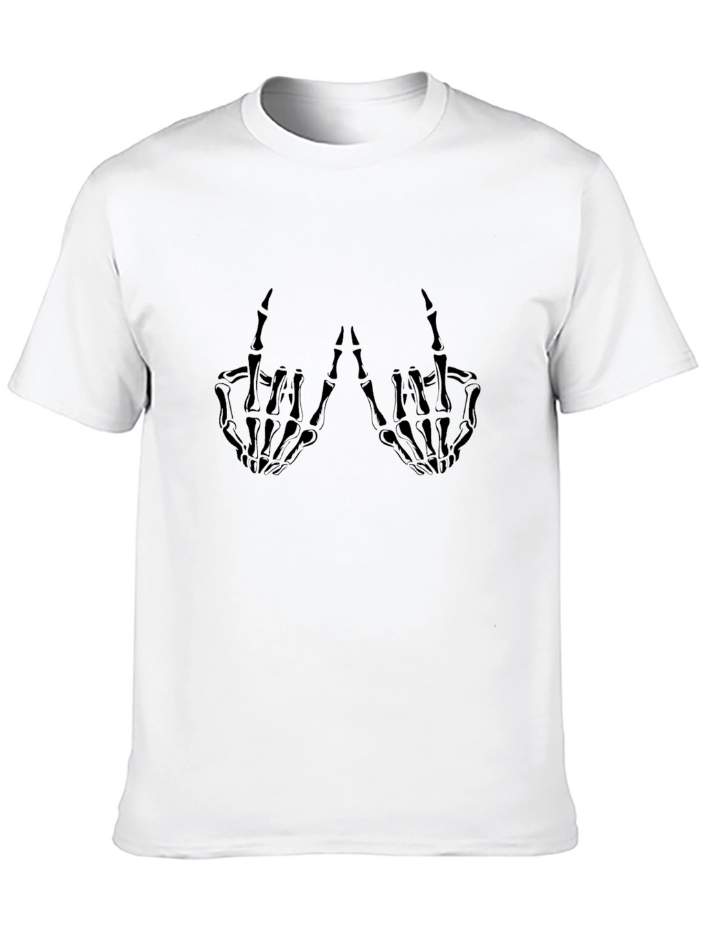 Skeleton Hand Graphic Tee - Black Cotton T-Shirt
