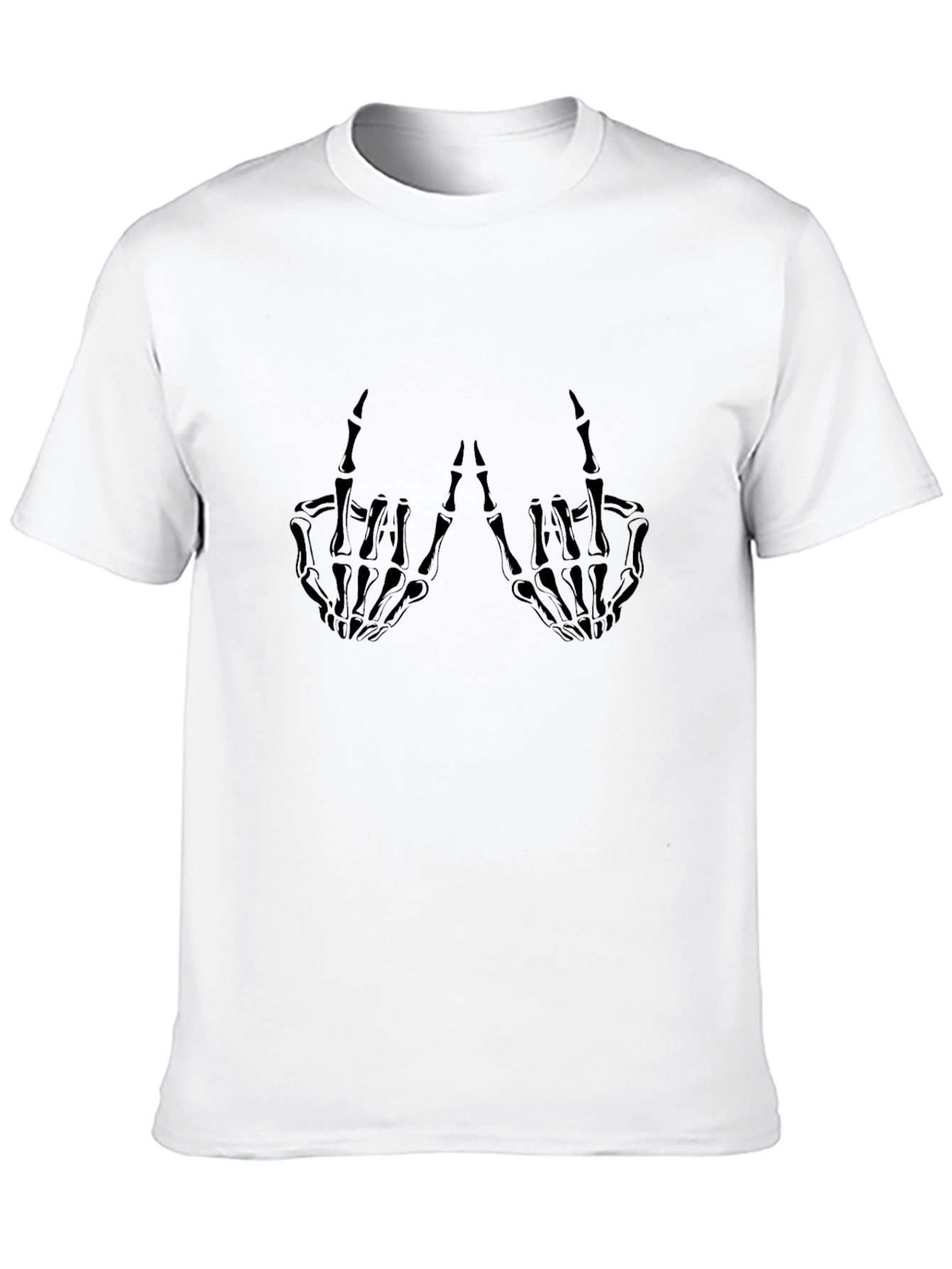 Skeleton Hand Graphic Tee - Black Cotton T-Shirt