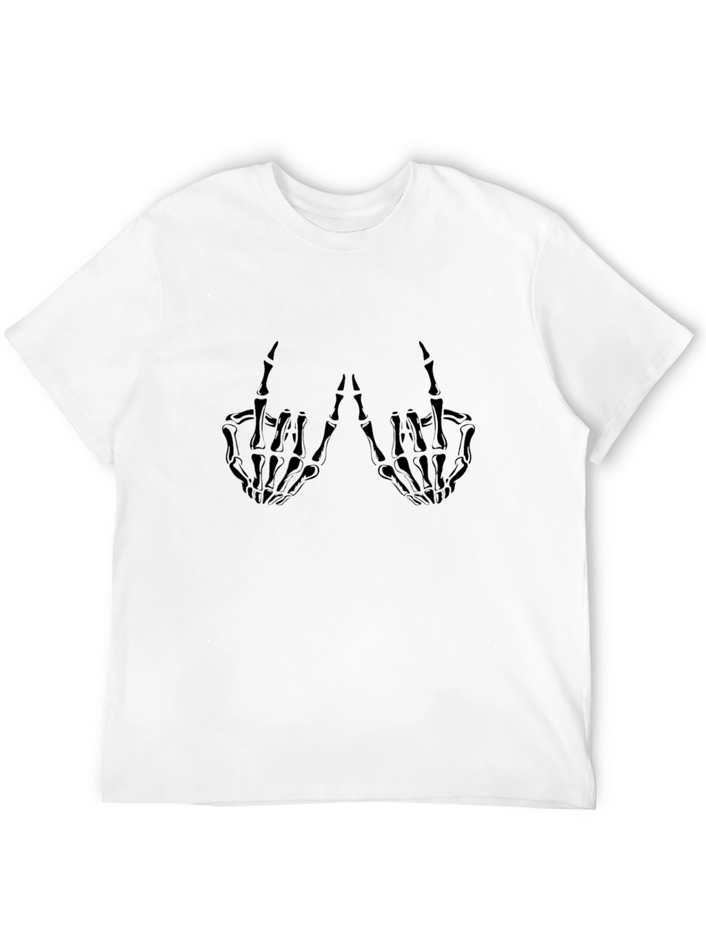 Skeleton Hand Graphic Tee - Black Cotton T-Shirt