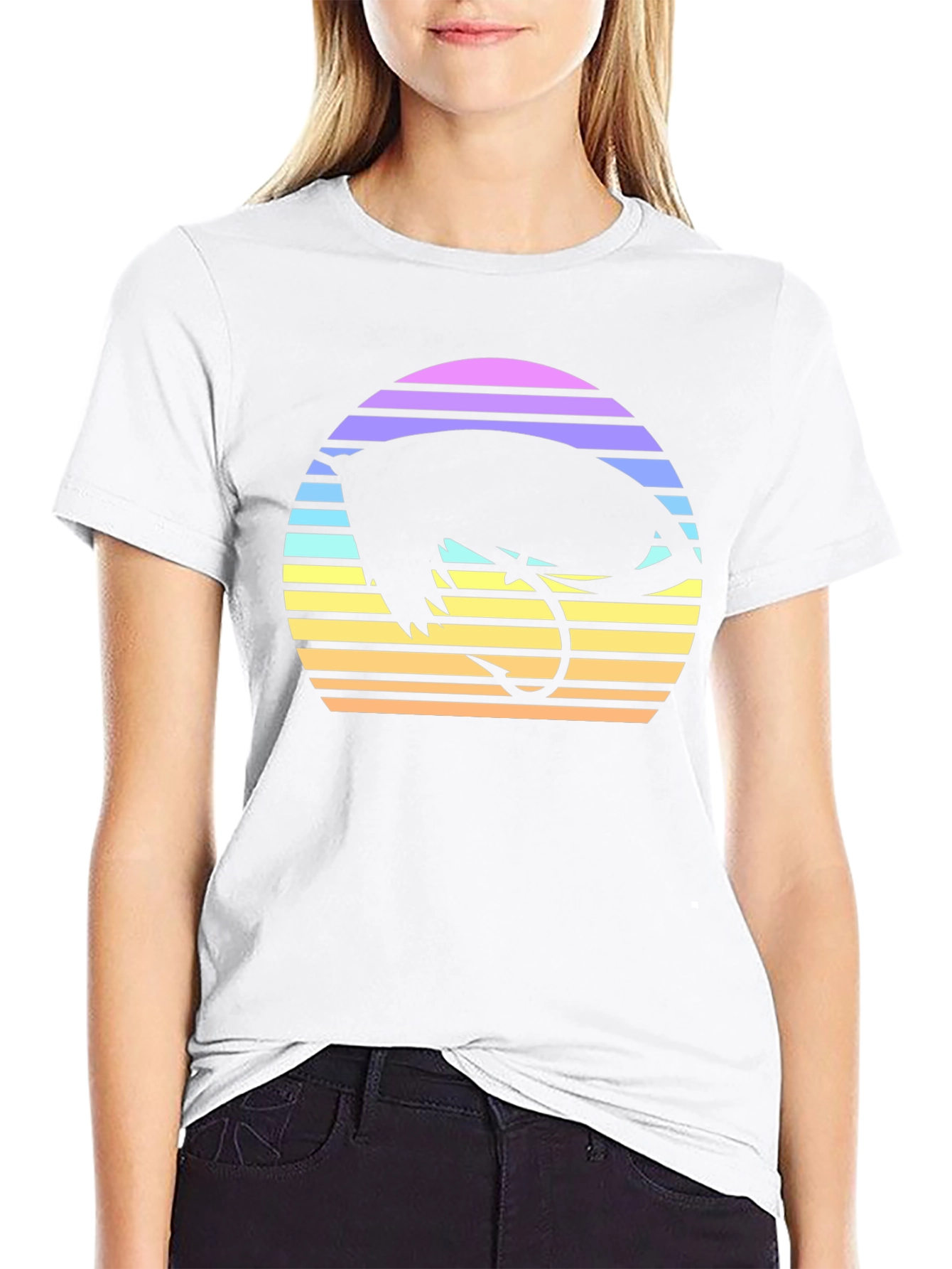 Retro Fishing Fly T-Shirt - Sunset Design