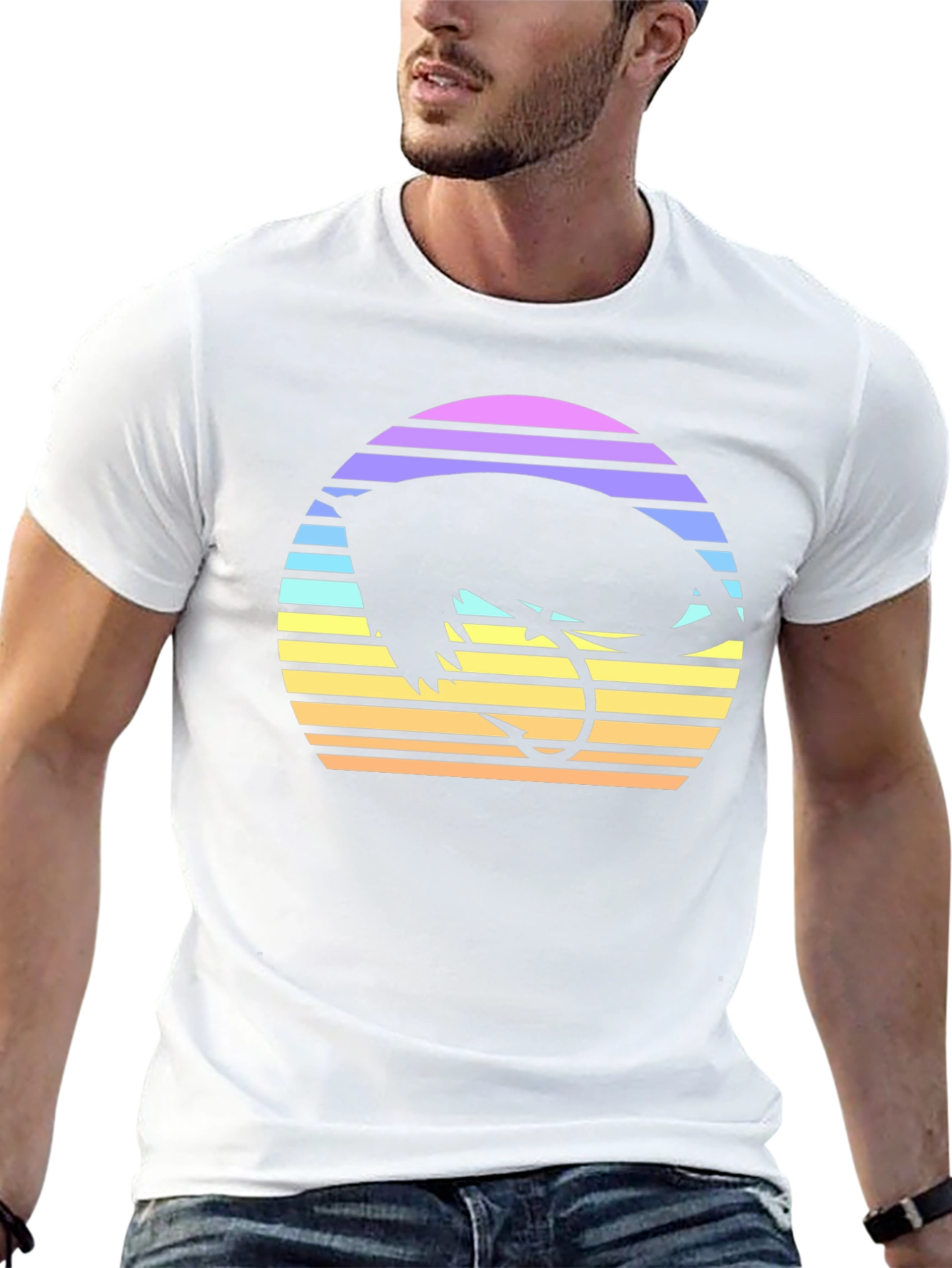 Retro Fishing Fly T-Shirt - Sunset Design