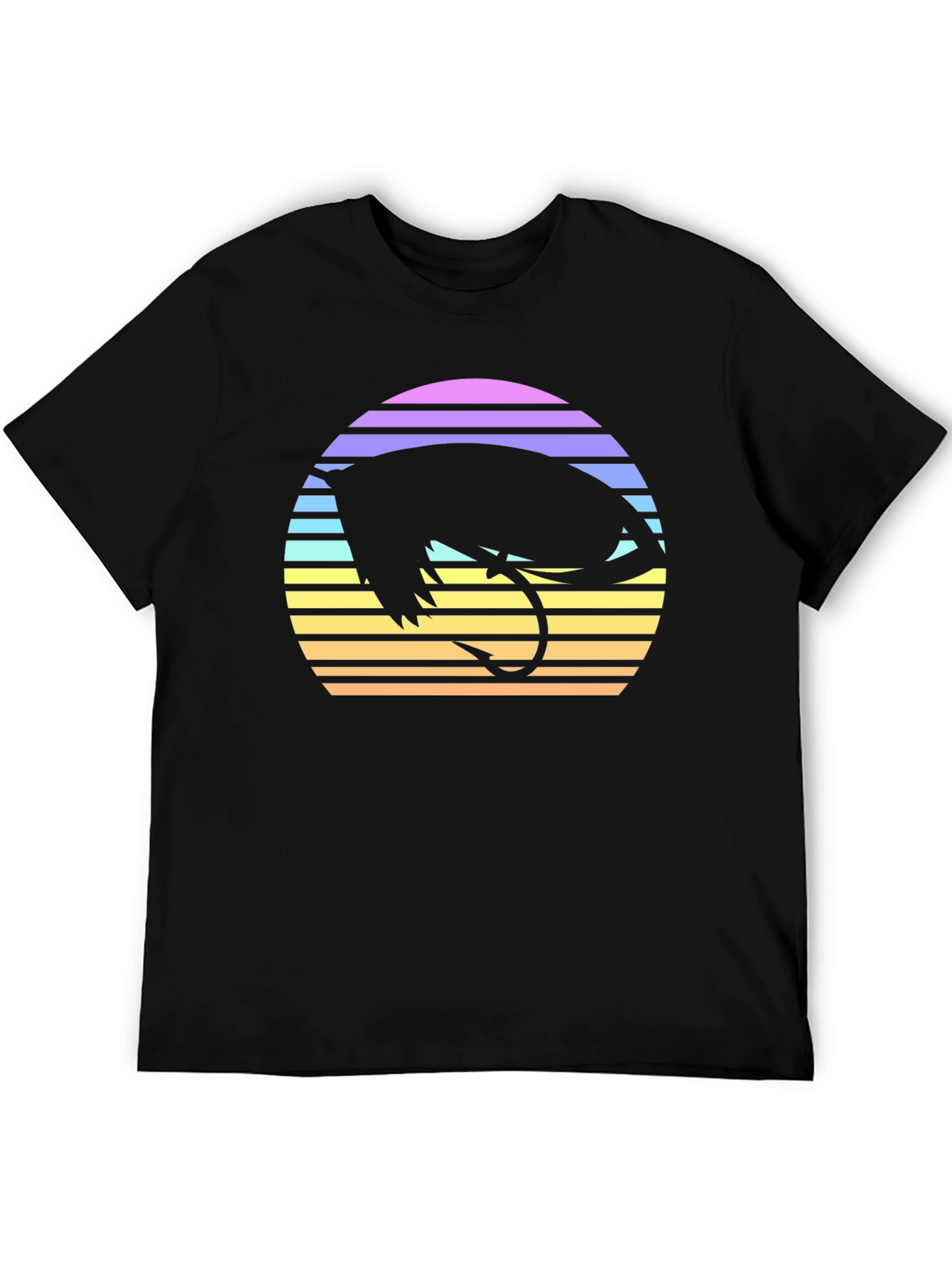 Retro Fishing Fly T-Shirt - Sunset Design