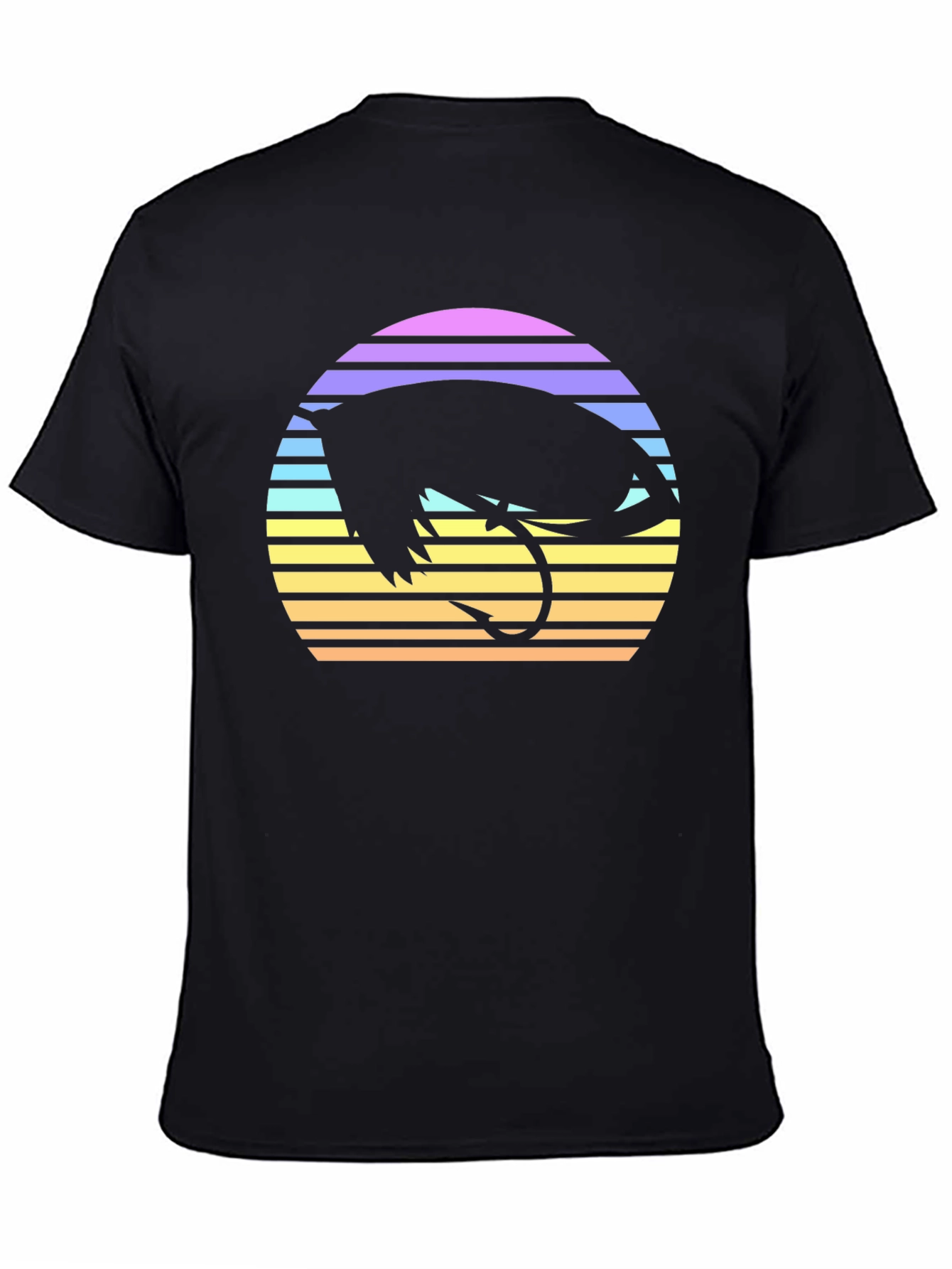 Retro Fishing Fly T-Shirt - Sunset Design
