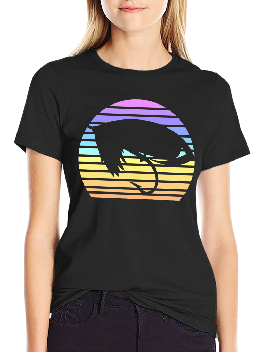 Retro Fishing Fly T-Shirt - Sunset Design