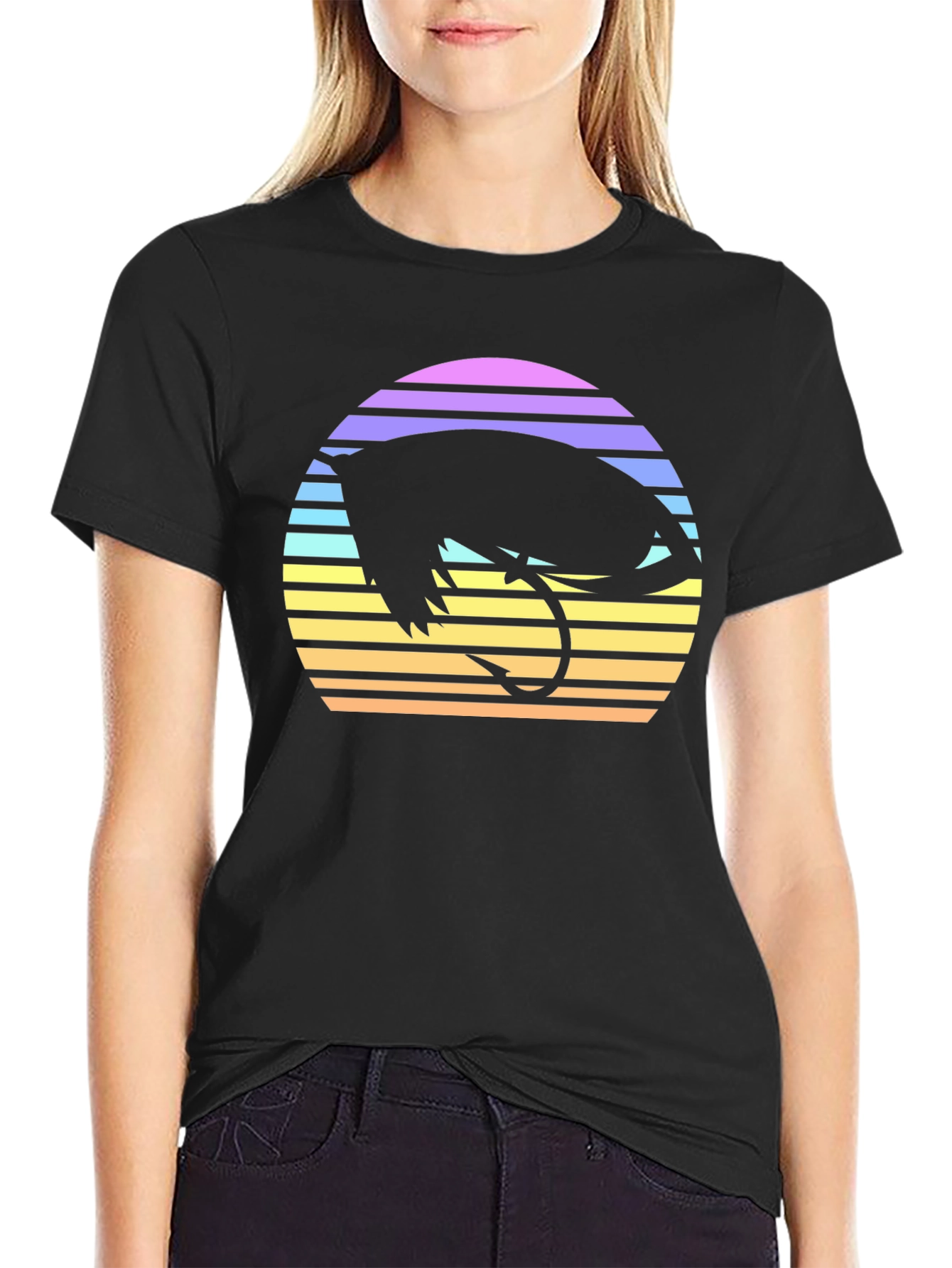 Retro Fishing Fly T-Shirt - Sunset Design
