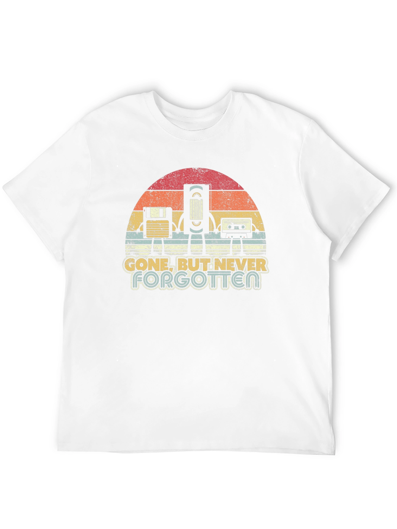 Retro Media Black T-Shirt: Gone But Never Forgotten