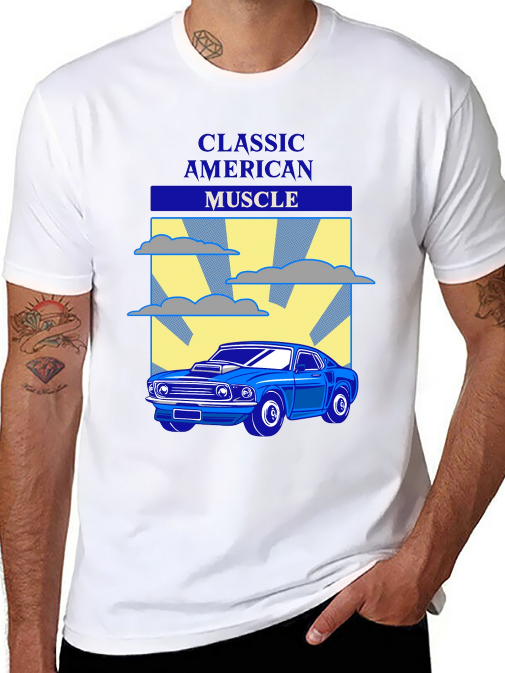 Classic American Muscle Car Graphic T-Shirt