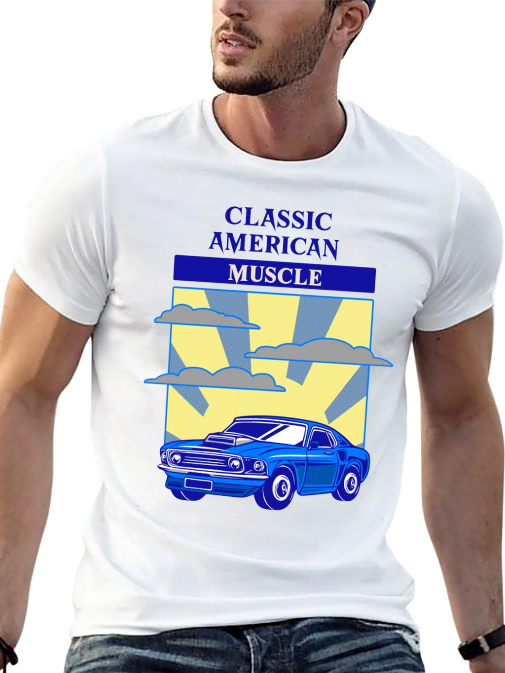 Classic American Muscle Car Graphic T-Shirt