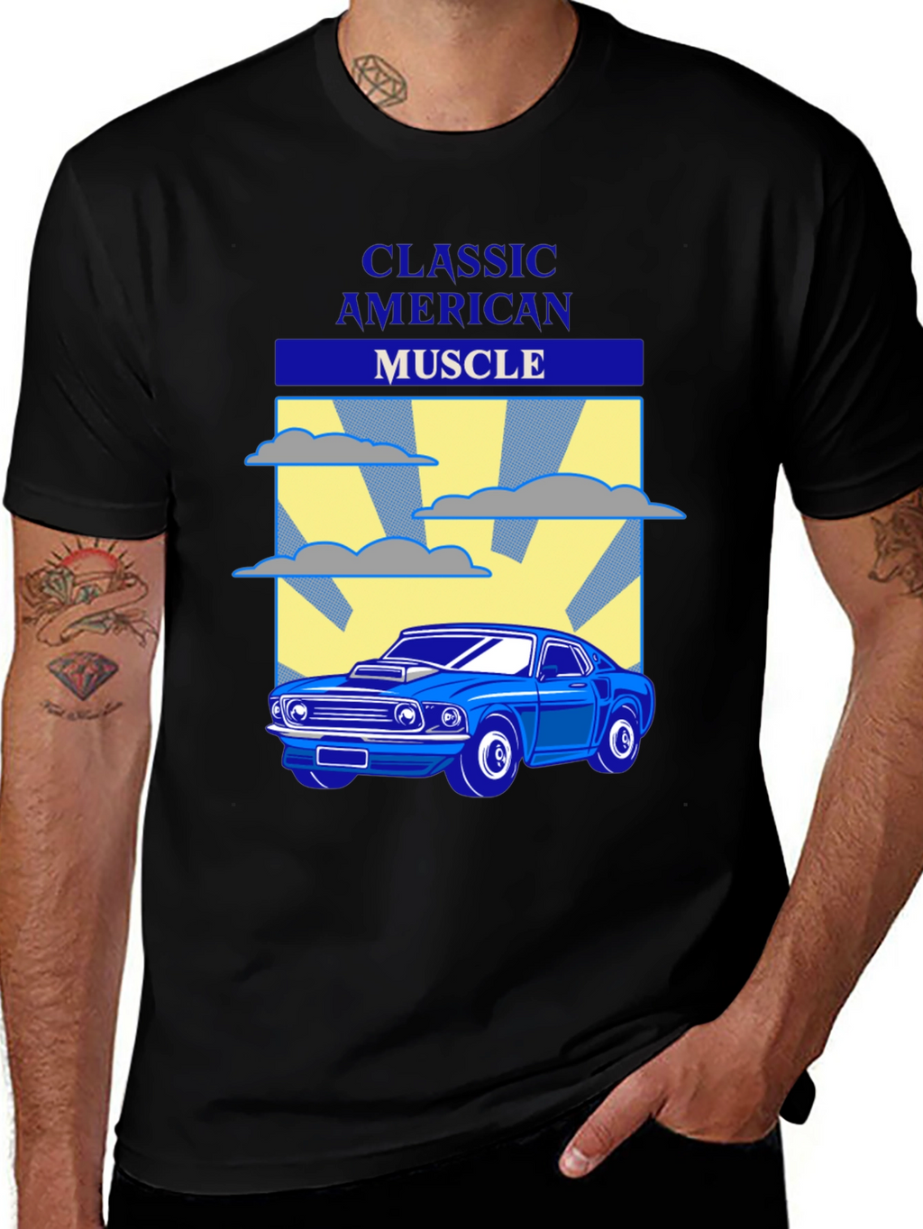 Classic American Muscle Car Graphic T-Shirt