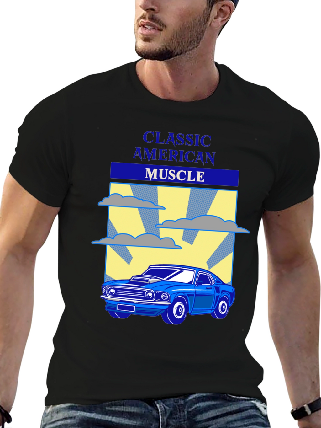 Classic American Muscle Car Graphic T-Shirt