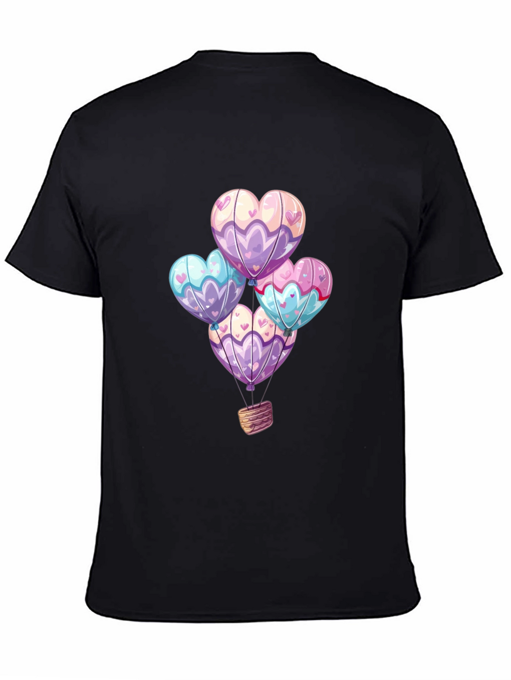 Heart Balloons Graphic Tee - Black