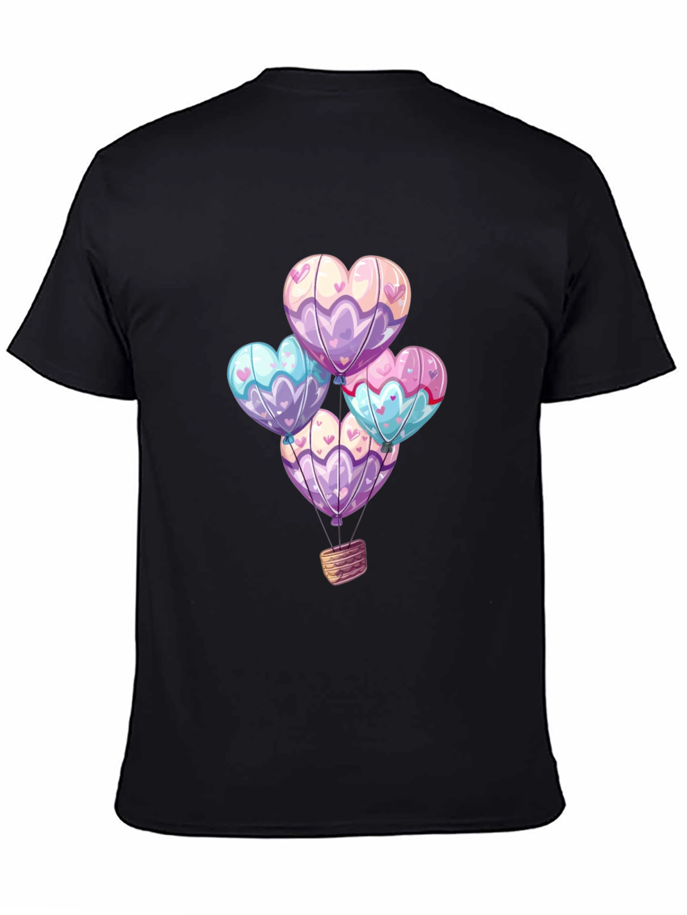 Heart Balloons Graphic Tee - Black