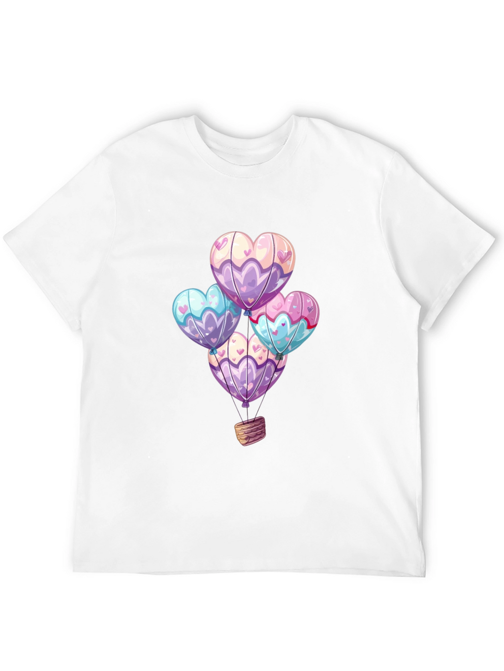 Heart Balloons Graphic Tee - Black