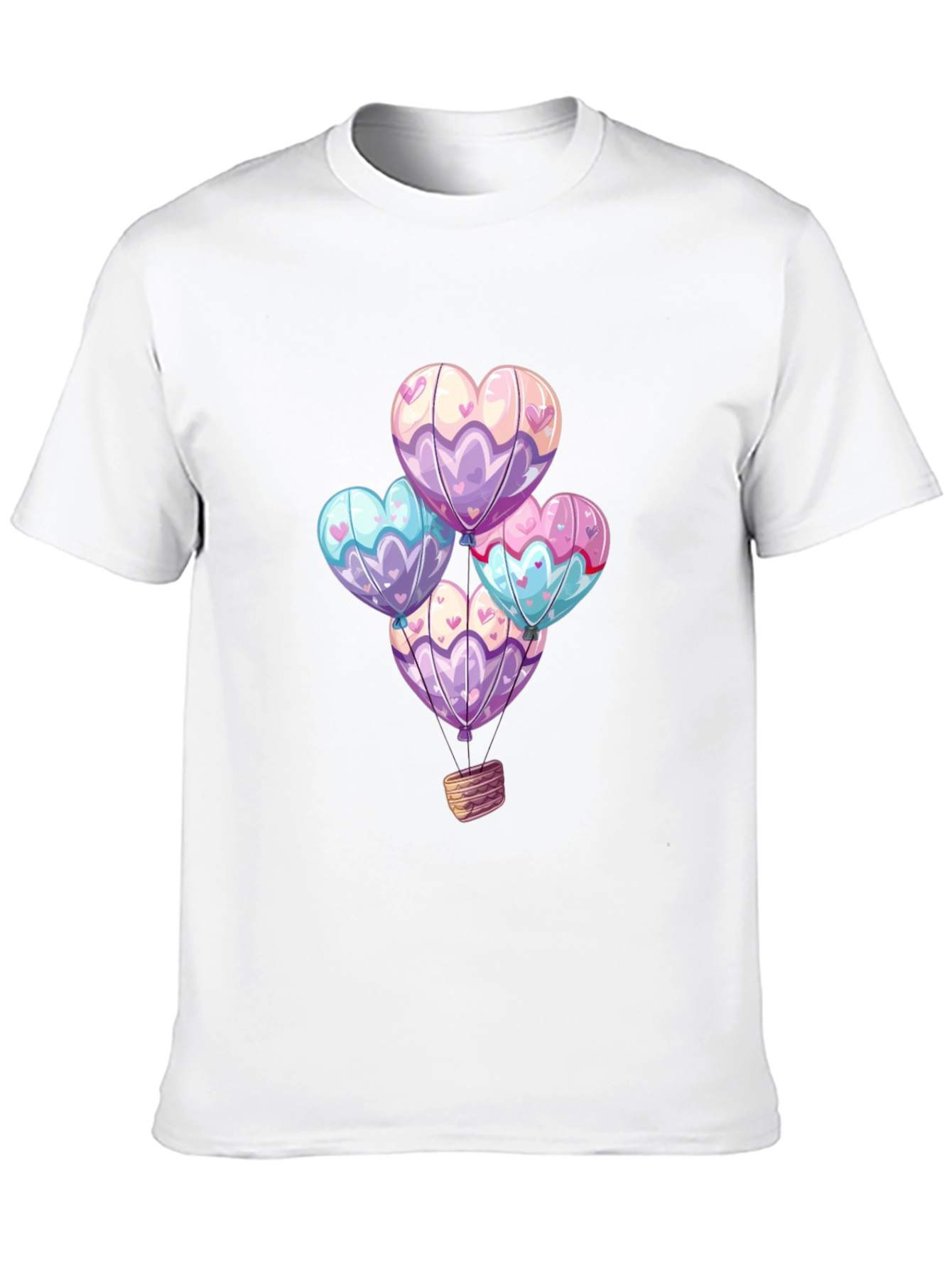 Heart Balloons Graphic Tee - Black
