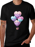 Heart Balloons Graphic Tee - Black