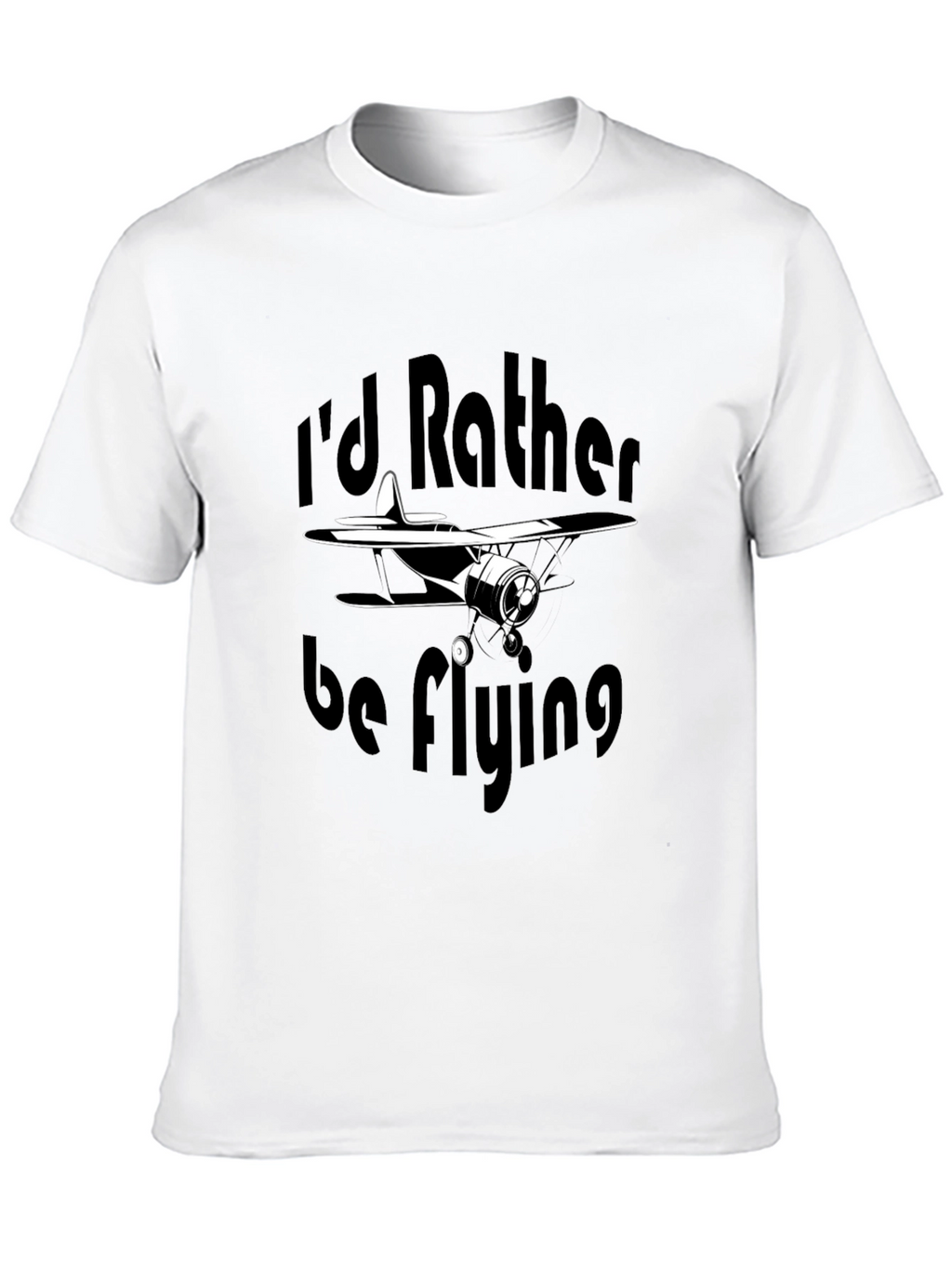 Id Rather Be Flying Black T-Shirt
